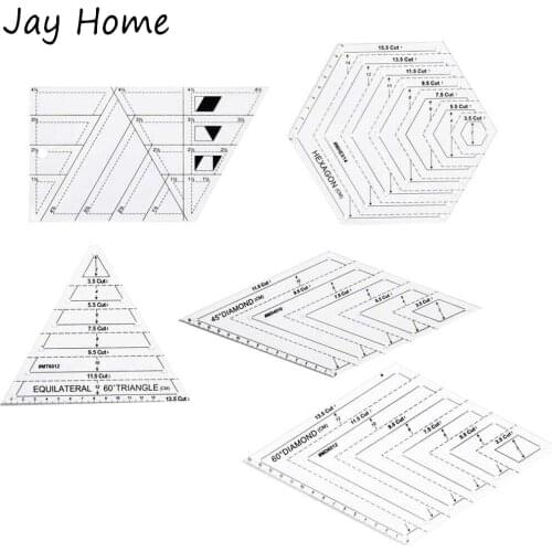 1PC Acrylic Quilting Ruler Triangles 45 60 Degree Sewing Rulers Quilting Patchwork Ruler Sewing Handmade Drawing Tool Set