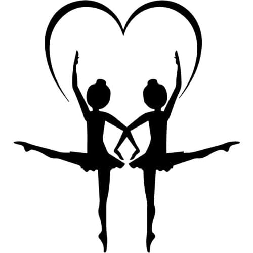 14.5CM*16.2CM Ballet Dancers Girls Creative Car Styling Decoration Decals Cartoon Car Stickers