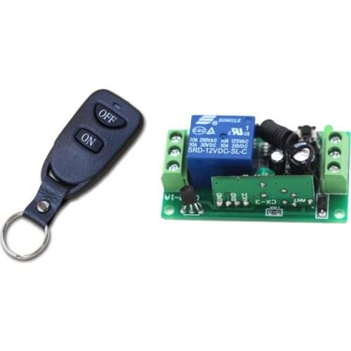 315/433Mhz Wireless Remote Control Switch DC12V 24V 9V 1CH Relay Receiver Module and RF 2-key Transmitter Remote Controls New
