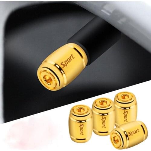4pcs Anti-theft Sport Tire Valve Stem Cap Alloy Valve Caps fits Cars Trucks Motorcycles Bicycles Dustproof Seal
