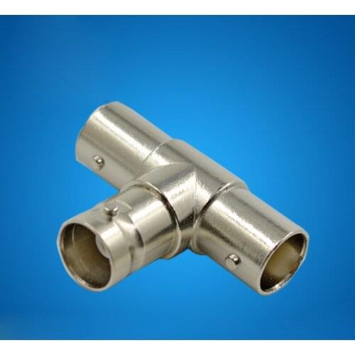 4pcs BNC Video Connector Plug Cable Adapter Three Point BNC Straight Head T Type BNC 3 Way Jack Video Adapter