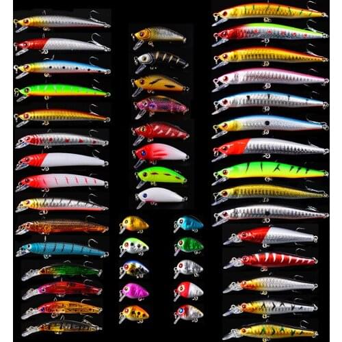 48pcs/lot 2018 New Baits Top New Fishing Lures Minnow/Popper/Crank Lure Fishing Tackle 48 Colors Frog Baits Hard Baits Lure Set