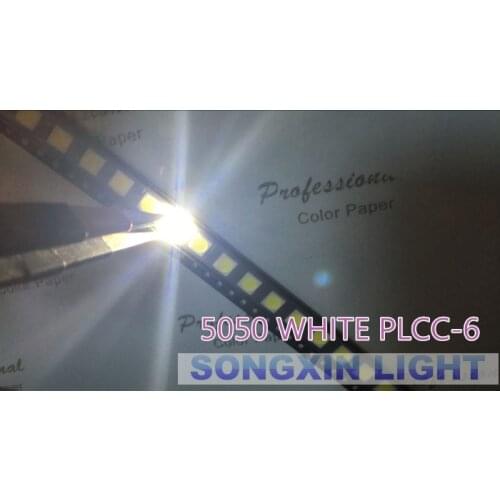 5050 white SMD LED 5050 bright white light-emitting diodes 200PCS/LOT XIASONGXIN LIGHT 200pcs 5050 SMD/SMT LED PLCC-6 3-CHIPS