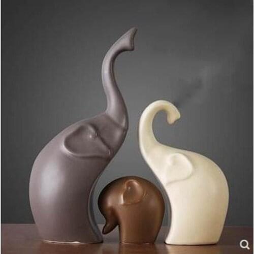 European ceramic animal crafts, elephants and deer, home office desktop decoration, Christmas birthday gift
