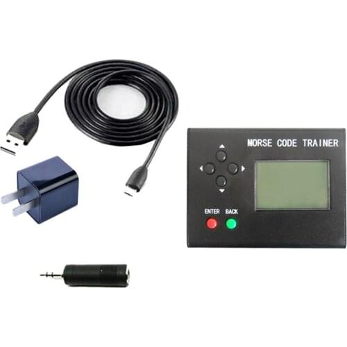 Morse Code Trainer Shortwave Radio Telegraph CW Key Learning Radio + Power Supply + Adapter