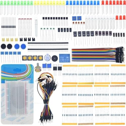 Diy Electronic Component Base Fun Kit For Arduino Raspberry Pi Bundle With Breadboard Cable Resistor,Capacitor