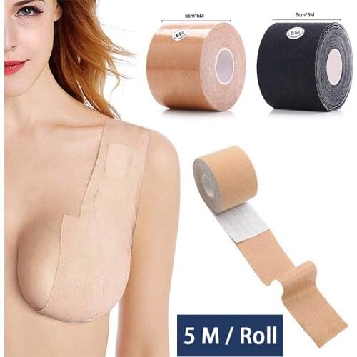New 5M 1 Roll Body Invisible Boob Tape Bra Women DIY Nipple Cover Sticky Bra Breast Lift Tape Push Up Bralette Adhesive Enhancer