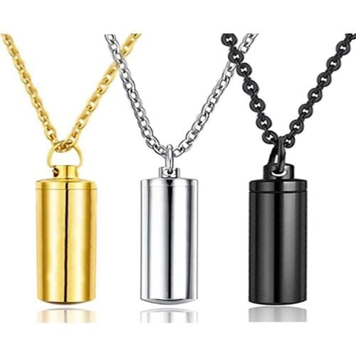 Fashion Heart Memorial Necklace Cremation Jewelry Eternity Ashes Urn Keepsake Pendant for Men Women Dropship Free Shipping