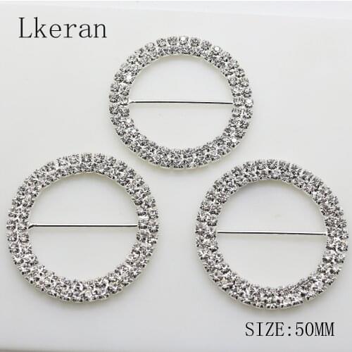 Fashion 50mm-Double row 5pcs inner 3.5cm Metal buckles slide DIY hair accessory Wedding Peart Ribbon Crystal Free Shipping