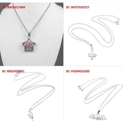 Fashion Jewelry Necklace Pendent Pink Rhinestone Flower Star White Cloud Petal Heart Wing