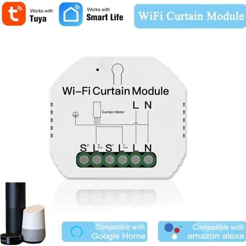 WiFi Curtain Switch Module Smart Rolling Shutter Motor Switch Module APP Wireless Control Compatible With Alexa Google Home