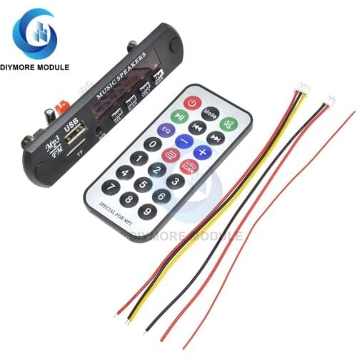 TF Card MP3 Player Decoder Board DC 5V 12V Support Car FM Radio USB AUX with LED Screen Remote Control Music Speaker Module
