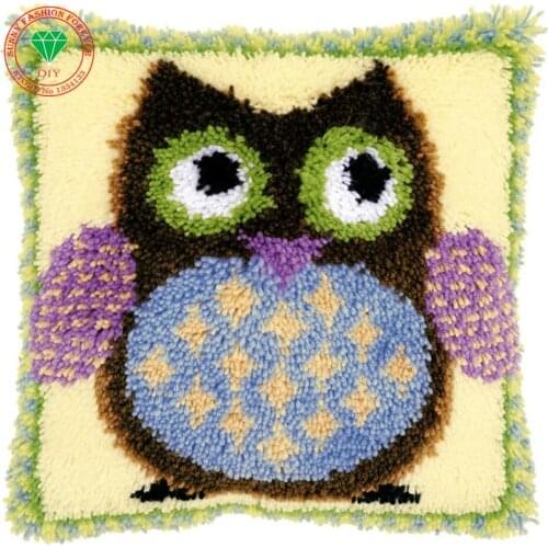 Cartoon Bird Latch hook rug kits cushion Diy Pillowcase Cross-stitch carpet cushion embroidery pillowcase thread karpet Craft