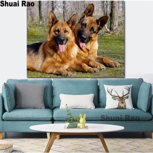 German Shepherd dog mosaic diamond embroidery kits 5d diy diamond painting pet diamond 3d cross stitch full drill square round