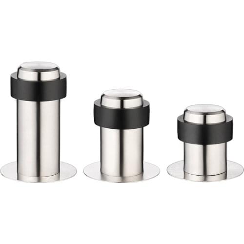 Stainless steel door stop closer stoppers Anti-Collision Rubber Bumper Floor Mounted Glass Door Security Protection Hardware