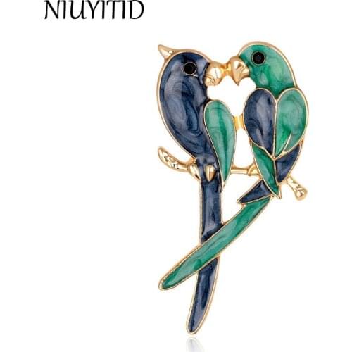 NIUYITID Men Women Brooches Metal ALLOY Bird Animal Pin Korea Fashion Accessories Jewelry