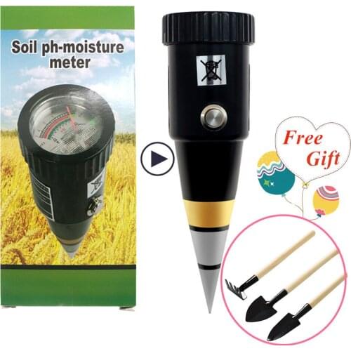 New PH & Moisture Meter Soil Acidity Meter Soil Temperature Humidity Sensor Electric Conductivity Soil Moisture tester 3~8 ph