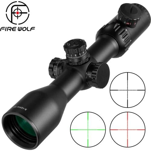 Fire Wolf 3-12X42 SF Optics Hunting Riflescope With Red/Green Mil Dot Red Green Black illumination Reticle Airsoft Scope
