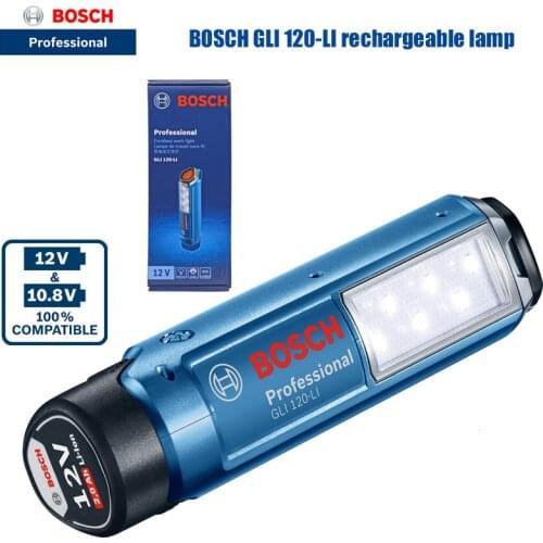 Bosch GLI 120-LI rechargeable lighting 6 LED lights, 300 lumens 12V lithium battery handheld LED light BOSCH