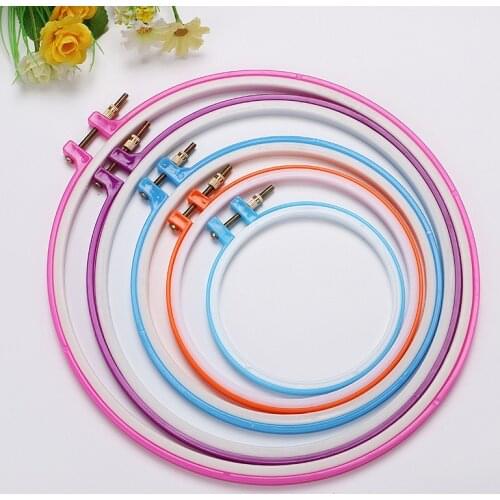 8-25cm DIY Embroidery Plastic Tool Circle Round Plastic Frame Art Craft Cross Stitch Traditional Sewing Manual Embroidery Tools