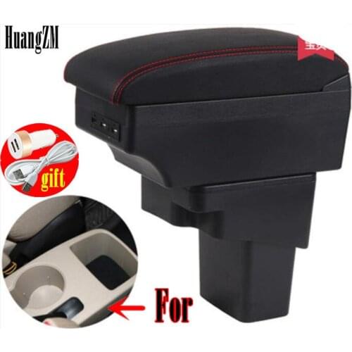 For Hyundai Solaris armrest box central Store content Storage box with cup holder ashtray USB interface