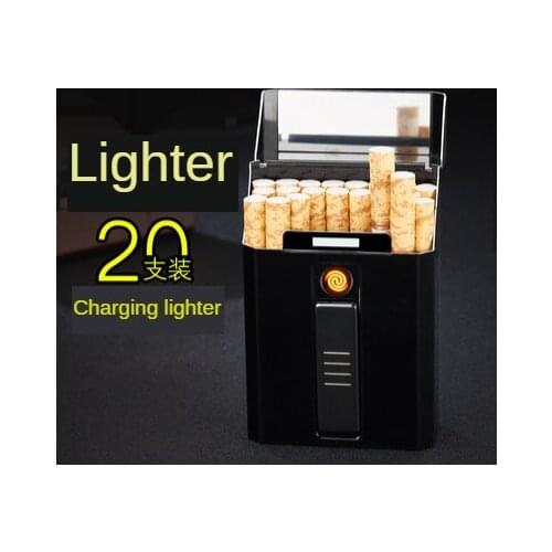 Portable Magnetic Charging Lighter Vintage Cigarette Case Compression Moisture-proof Metal Cute Cigarette Boxes Accessory Gifts