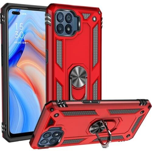 Shockproof Armor Stand Magnetic Case For OPPO Reno 4 Lite 4F F17 Pro A93 F11 Pro R19 R17 A12 A11K A12E AX7 A7 Ring Cover