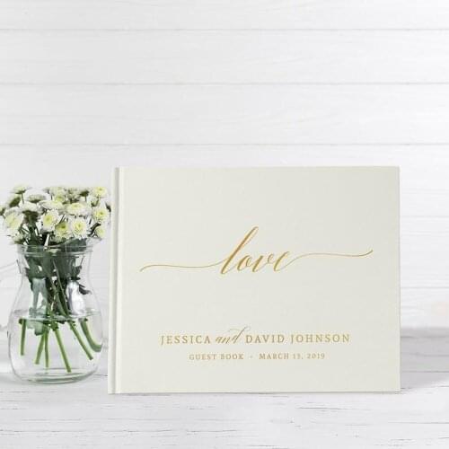 Romantic White Theme Custom Wedding Guest Book Alternatives-Love Signature Wedding Guestbook Wedding Photo Album Memory