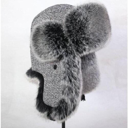 Free shipping Autumn and winter men womens thicken thermal woolen faux fur hat skiing motorcycle flying hat warm lei feng cap