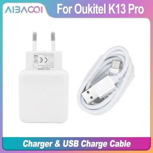 Brand New USB Adapter Charger EU Plug Travel Switching Power Supply+Usb Cable Data Line For Oukitel K13 Pro/K9/K12 5V 6A Phone