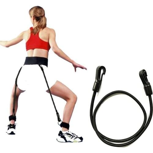 Resistance Band Fitness Bounce Trainer Pull Rope Football Tennis Running Jump Leg Strength Agility Black Training Strap
