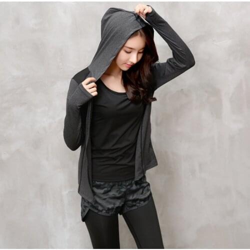 Hoodie Camouflage Womens Long Sleeves Yoga Shirts Quick Dry Fitness Sport GYM Big Girls Jacket Coat for Running Jogging