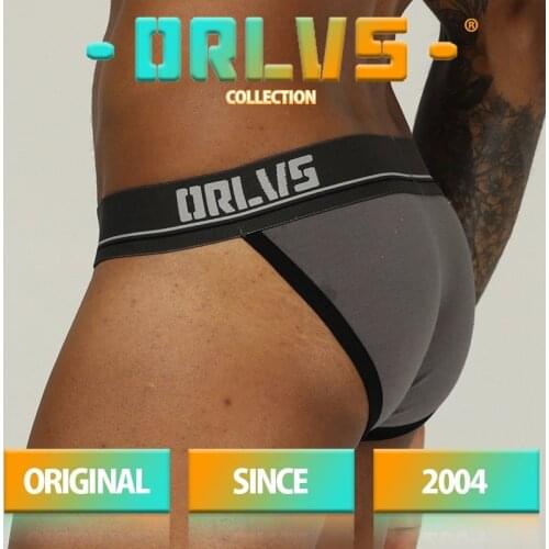 ORLVS Brand Men Underwear Sexy Underwear Cotton Breathable Comfortable Underpants Slip Homme Cueca Tanga Male Panties Men Briefs