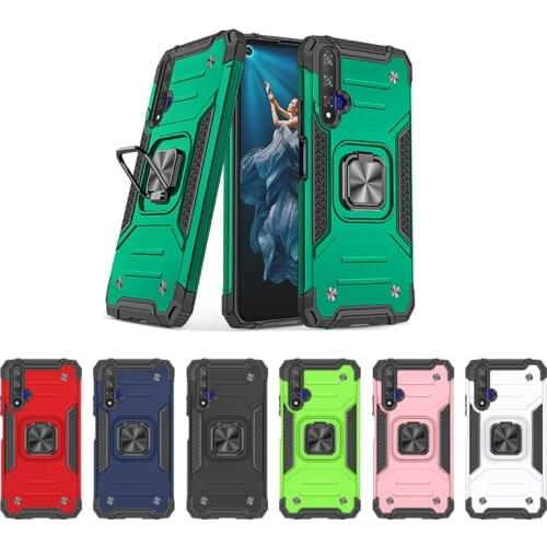 Shockproof Anti-drop Armor Finger Ring Holder PC + TPU Magnetic Phone Case Cover for Honor 20 9C 9S Mate 40 Pro Plus Mate 40Lite
