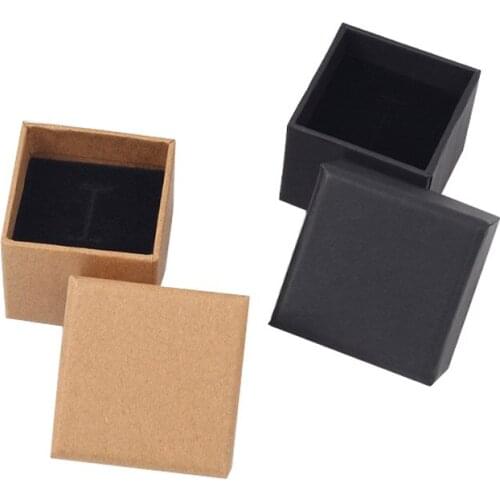 HIGH QUALITY! Kraft Ring Packing Free shipping 70pcs/lot 5*5*4cm Hard 1200g Kraft Paper Ring Packaging Earring Jewelry Box