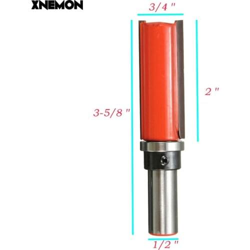 1/2inch Shank Wood Drilling Trimming Tool 3/4 inchX3/4 inch Drill Bits Pattern Template Trim Router Bit Solid Hardened Steel