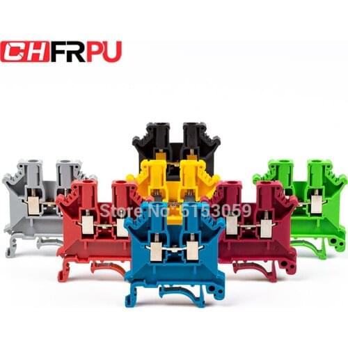 10PCS UK-3N Universal DIN Rail Mounted Terminal Blocks Screw Type Connector Electrical Crimp Terminator UK3N