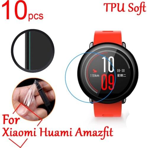 10pcs Ultra Clear TPU Soft LCD Full Screen Protector cover For Xiaomi Huami Amazfit 1/2 2S Smart sports Watch Protective Film