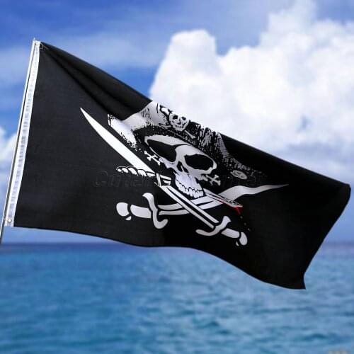 3x5FT Skull Crossbones Sabres Swords Jolly Roger Pirate Flags W/Grommets Decoration Flags Banners Home Decor Polyester 150X90cm