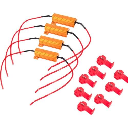 4pcs 50W 6-ohm Load Resistor LED Turn Signal Anti-Flashing Error Decorder LED Bulbs Light Fog Lamp Daytime Running Turn Light