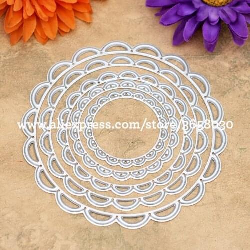 5pcs Lace Round Die cutting Dies For DIY Scrapbooking Photo Album Decorative Embossing Folder Stencil Die Cut 80725108