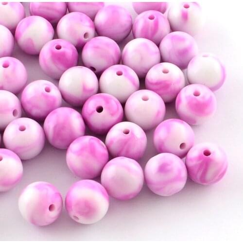 50 pcs Opaque Acrylic Beads Multi-Color Drilled 12mm for DIY Jewelry Making Bracelet Necklace Hole: 2mm