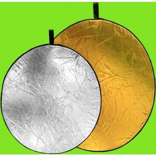60/80/110cm 2 in 1 round Multi Collapsible disc Gold Silver Light Reflector Diffuser for camera photo Photography Studio flash
