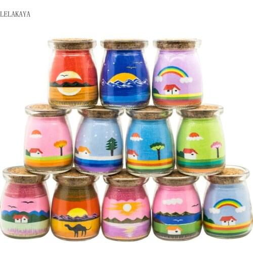 7.5*5.5CM Creative Handmade Colored Sand Bottle Painting Educational Toys DIY Home Decor Best Birthday Gift for Boys and Girls