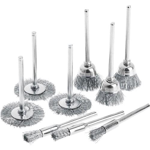 9pcs Steel brush Wire wheel Brushes Die Grinder Rotary Tool Electric Tool for the engraver -W310