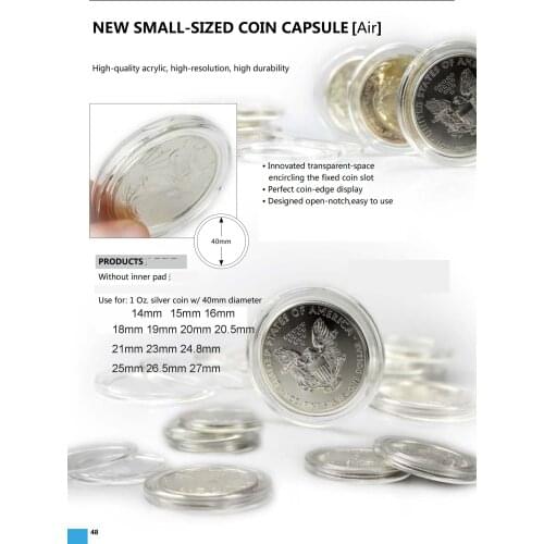 Acrylic High Definition Plastic box 26.5mm 20mm 21.5mm 22mm 28mm 24.8mm Direct Fit Holders 100 pcs/lot