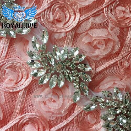 5 yards Sliver Sewing Rhinestones Applique With Stones Wedding Crystal Decorations For Sash Belt Iron On Crystal Appliques Patch