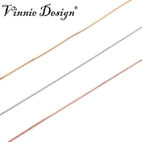 Vinnie Design Jewelry 45cm Stainless Steel Link Chains Gold Silver Plated For DIY Making Jewelry Necklace Accessories 10pcs/lot