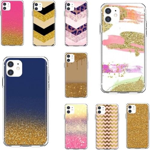Cell Phone Cover Gold-Pink-Glitter-Cross For Apple iPhone 10 11 12 Pro Mini 4S 5S SE 5C 6 6S 7 8 X XR XS Plus Max 2020