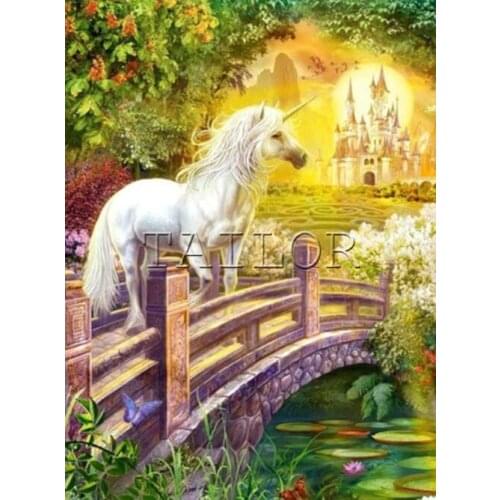 Home Decor Gift Cuadros 5D diamond painting haft diamentowy kit set Full square Cross stitch horse unicorn landscape flower art